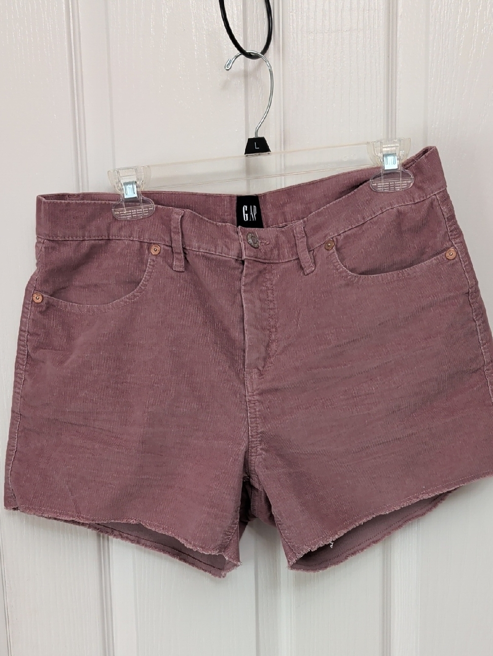 GAP Pink Corduroy Shorts Size 10 Raw Hem Stretch Casual Summer